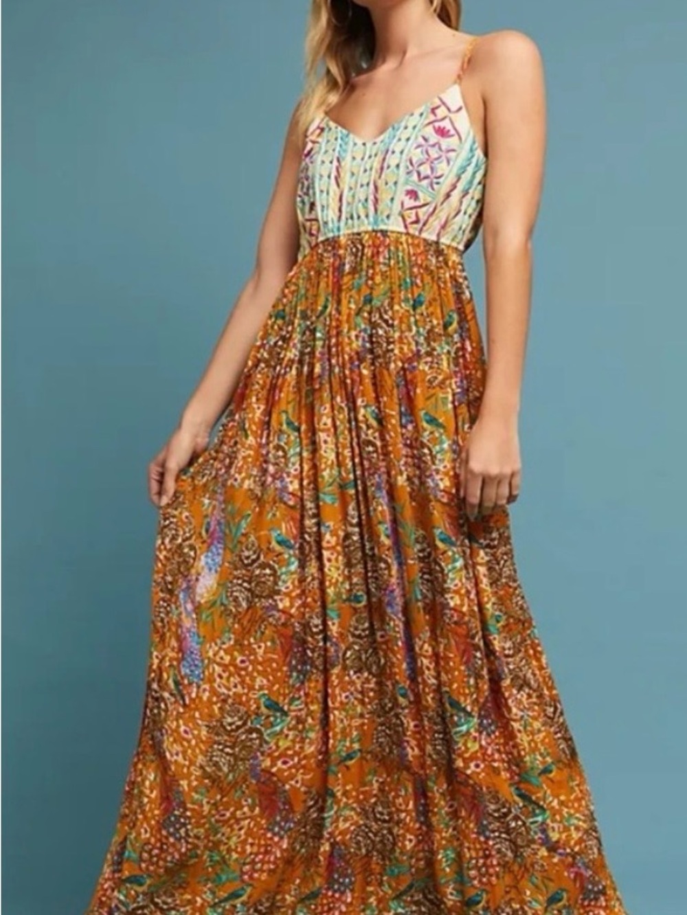 Anthropologie (Raga) Bohemian Printed Unique Maxi Dress.